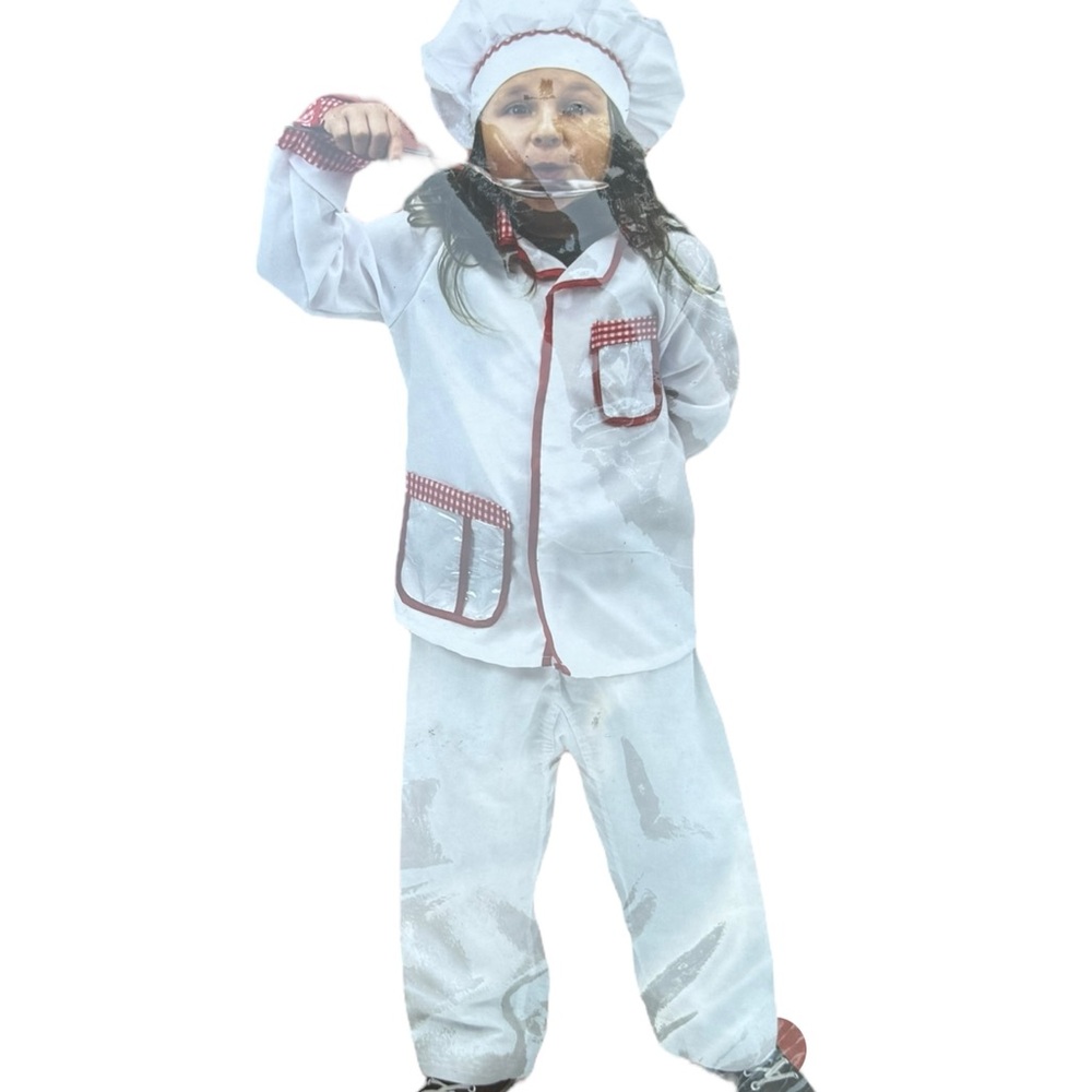Master Chef Kids Costume - White and‎ Red size 5-6
